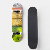 Farbenfarbenes Holz Abstrakt #9 Skateboard (Vorne)