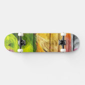 Farbenfarbenes Holz Abstrakt #9 Skateboard (Horizontal)