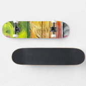 Farbenfarbenes Holz Abstrakt #9 Skateboard (Horizontal)