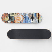 Farbenfarbenes Holz Abstrakt Skateboard (Horizontal)