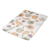 Farbenfarbenes Kürbismuster | Herbstwoben Badematte (Schrägansicht)