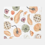 Farbenfarbenes Kürbismuster | Herbstwoben Fleecedecke (Vorderseite (Horizontal))