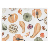 Farbenfarbenes Kürbismuster | Herbstwoben Große Geschenktüte (Rückseite)