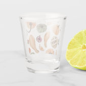 Farbenfarbenes Kürbismuster | Herbstwoben Schnapsglas (Rückseite)