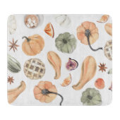 Farbenfarbenes Kürbismuster | Herbstwoben Schneidebrett (Vorderseite)