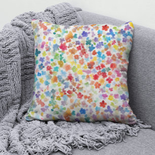 Farbenfarbenes Regenbogenmuster Kissen