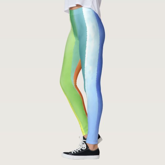Farbenfarbenes vertikales Regenbogenmuster | Leggings (Links)