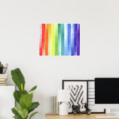 Farbenfarbenes vertikales Regenbogenmuster | Poster (Heimbüro)