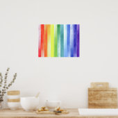 Farbenfarbenes vertikales Regenbogenmuster | Poster (Küche)