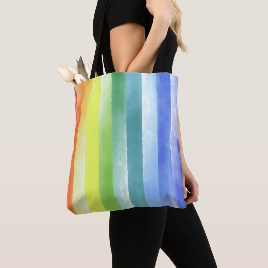 Farbenfarbenes vertikales Regenbogenmuster | Tasche (Von Nahem)