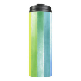 Farbenfarbenes vertikales Regenbogenmuster | Thermosbecher