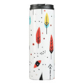 FARBENFARBENES WEISSES MODERNES RETRO BOHO-PATTER THERMOSBECHER (Rückseite)