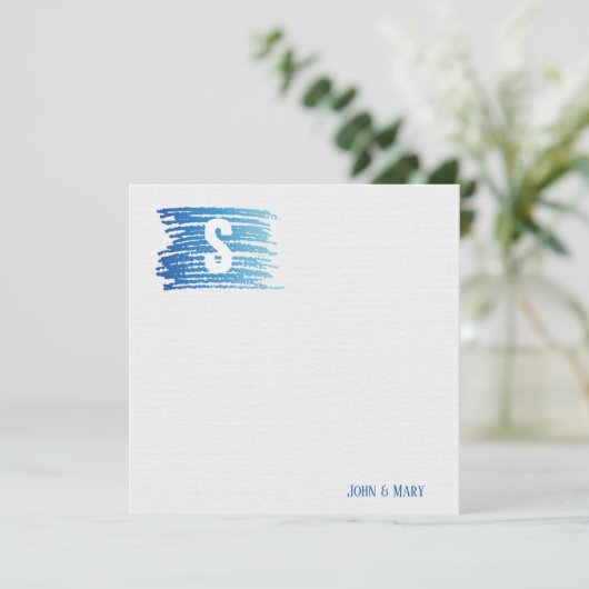 Farbenfarbenlackierung Monogramm Karte (Stehend Vorderseite)