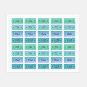 Farbenfarbige, grün blaue Sternenbezeichnung Etiketten (Blatt)