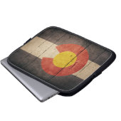 Farbenflagge aus Holz Laptopschutzhülle (Vorne Knopf)