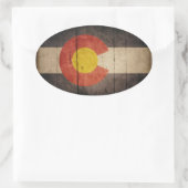 Farbenflagge aus Holz Ovaler Aufkleber (Tasche)