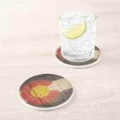 Farbenflagge aus Holz Sandstein Untersetzer (Seite)