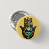 Farbenfrobraun Gold Hamsa Regenbogenfarbe Drittes Button (Vorne & Hinten)