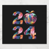 Farbenfroh 2024 Silvester Party- Schaumweinetikett (Einzelnes Label)