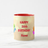 Farbenfroh 20. Geburtstag Personalisiert Tasse (Zentrum)