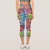 farbenfroh 3D Hydrangea floral Capri Leggings (Rückseite)