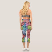 farbenfroh 3D Hydrangea floral Capri Leggings (Rückseite)