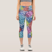 farbenfroh 3D Hydrangea floral Capri Leggings (Vorderseite)