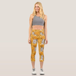 farbenfroh 3D Marigold Floral Capri Leggings