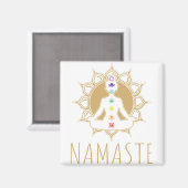 Farbenfroh 7 Chakra Buddha Design - Mandala Lotus Magnet (Vorderseite/Rückseite)