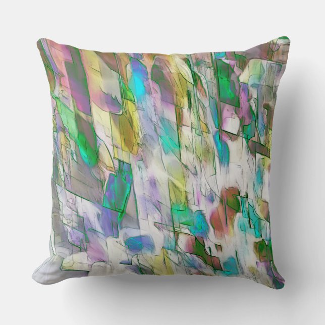 Farbenfroh abgenutzt, zerbrechlich zwischen matt u kissen (Vorderseite)