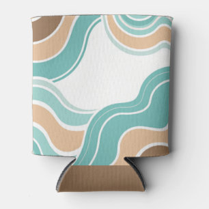 Farbenfroh, abstrakt, blau-orange braun dosenkühler