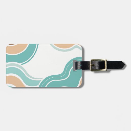 Farbenfroh, abstrakt, blau-orange braun gepäckanhänger (Vorderseite horizontal)