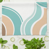 Farbenfroh, abstrakt, blau-orange braun geschirrtuch (Gefaltet)