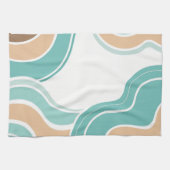 Farbenfroh, abstrakt, blau-orange braun geschirrtuch (Horizontal)