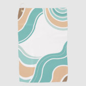 Farbenfroh, abstrakt, blau-orange braun golfhandtuch (Vorderseite)