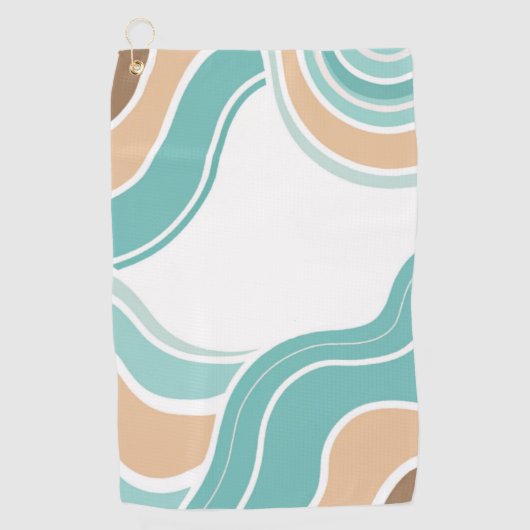 Farbenfroh, abstrakt, blau-orange braun golfhandtuch (Vorderseite)