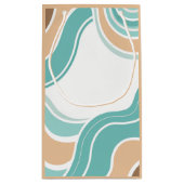 Farbenfroh, abstrakt, blau-orange braun kleine geschenktüte (Rückseite)