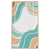 Farbenfroh, abstrakt, blau-orange braun kleine geschenktüte (Vorderseite)