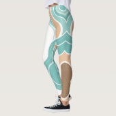 Farbenfroh, abstrakt, blau-orange braun leggings (Links)