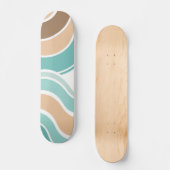Farbenfroh, abstrakt, blau-orange braun skateboard (Vorderseite)