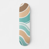 Farbenfroh, abstrakt, blau-orange braun skateboard (Vorne)