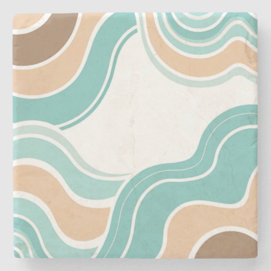 Farbenfroh, abstrakt, blau-orange braun steinuntersetzer (Vorderseite)