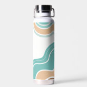 Farbenfroh, abstrakt, blau-orange braun trinkflasche (Rückseite)