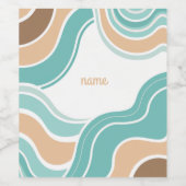 Farbenfroh, abstrakt, blau-orange braun weinetikett (Einzelnes Label)