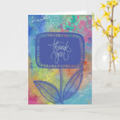 Farbenfroh Abstrakt "Danke" Karte (Gelbe Blume)