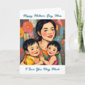 Farbenfroh Abstrakt Danke Mama | Muttertag Karte (Vorderseite)