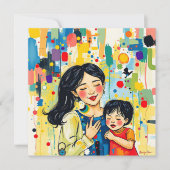 Farbenfroh Abstrakt Danke Mama | Muttertag Karte (Vorderseite)