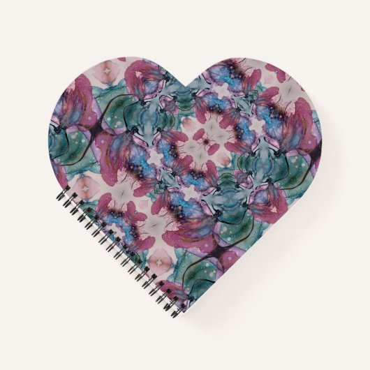 farbenfroh, abstrakt, floralfarben, rosa, grün notizblock (Vorderseite)