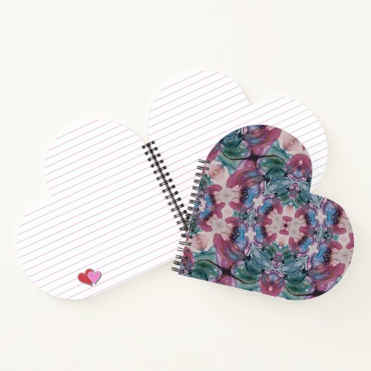 farbenfroh, abstrakt, floralfarben, rosa, grün notizblock (Innenseite)