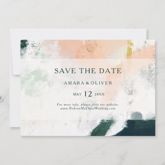 Farbenfroh Abstrakt horizontal Save the Date (Vorderseite)